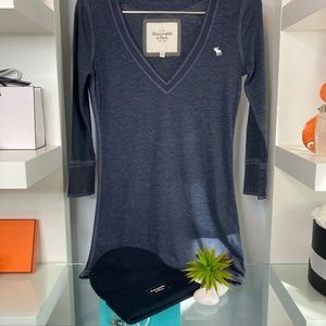 2 🆕 💙 💙 Abercrombie & Fitch Long Tee &  Beanie NWT COMBO